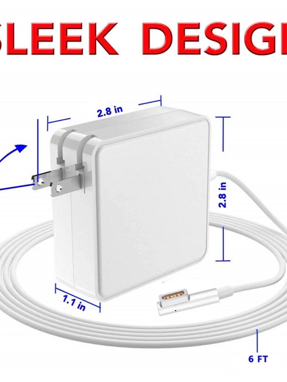 Universal White Tablet Power Adapter with Magnetic Connector